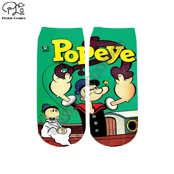 

Plstar Cosmos Cartoon Funny 3DPrint Socks Popeye Sailor Spinach Half-Hose Man Women Funny Unisxe High Quality Dropshopping-a3