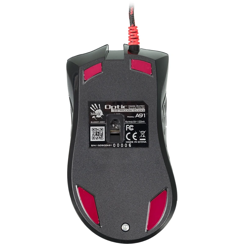Мышь A4 Bloody A91 Blazing черный оптическая(4000dpi) USB2.0(8but