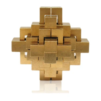 

24pcs Brass Luban Lock Relieve Stress Jigsaw Lock Brain Teaser Games Magic Educational Toy China Traditional Unlock Toy -Diamond