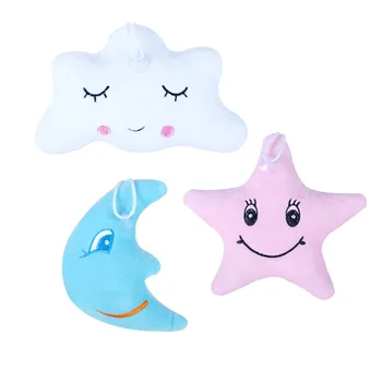 

1Pcs Cute Cartoon Moon Star Plush Toys Fashion Supple Cloud Smile Face Expression Pillow Toy Creative Home Decoration