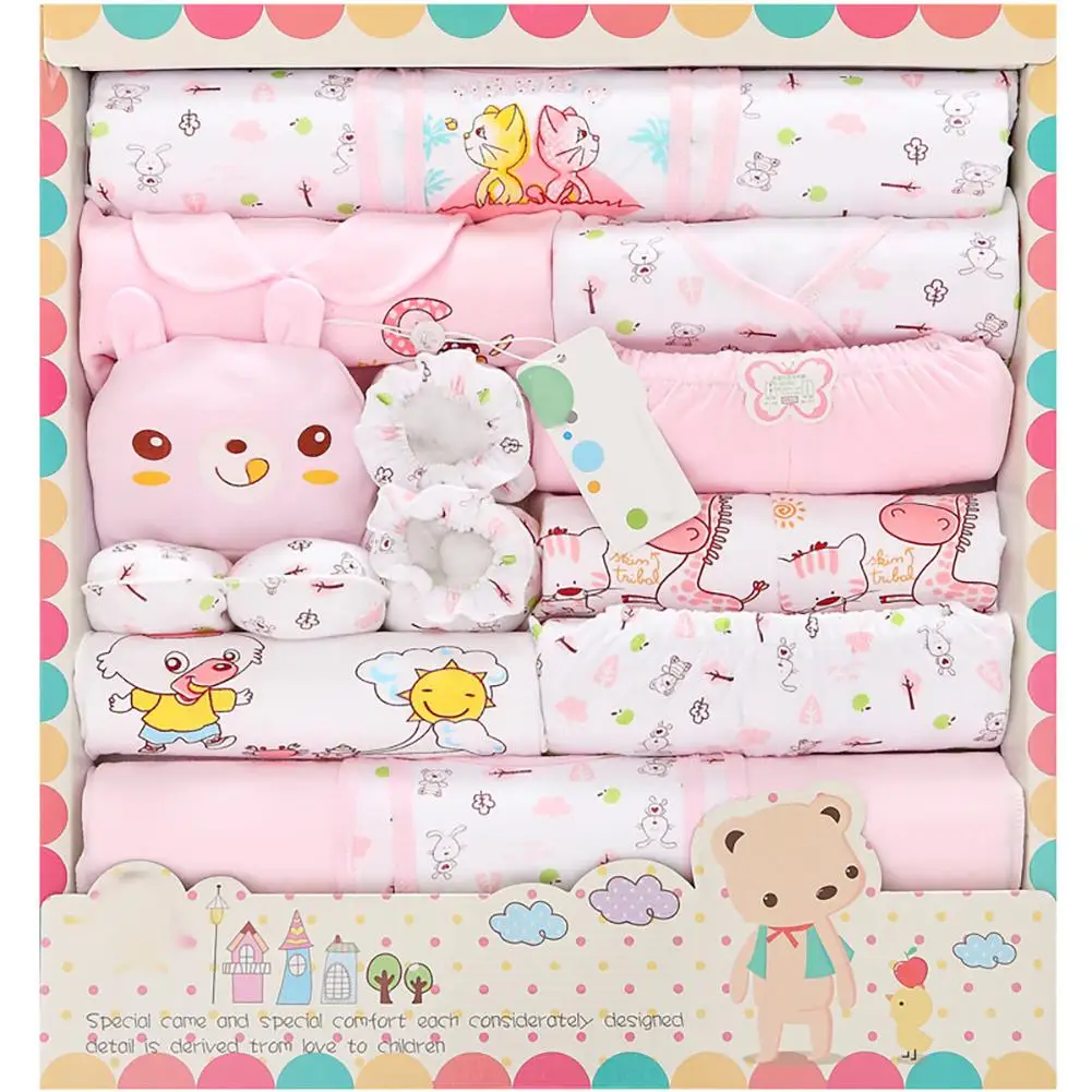 Kidlove/хлопковый костюм для младенцев, 18 шт. милый костюм для малышей с рисунком панды Подарочный комплект для малышей от 0 до 6 месяцев, Товары