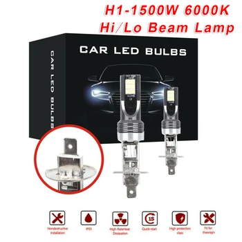 

6000K Headlights High-Low Beam Lamp H1 Bulbs Conversion Kit 1500W Aluminum Profile