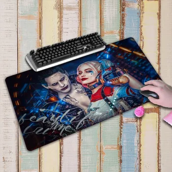 

900*400mm Speed Keyboard Mat Large White Locking Edge mousepad Gaming mouse pad Desk Mat for Harley Quinn Game player