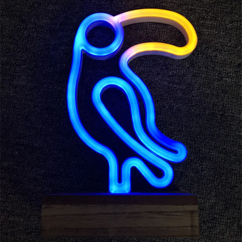 Woodpecker Animal Night Light Home Decorative Neon LED Night Lamp Table Lamp for Bedroom Party Wedding Christmas Decor Gifts