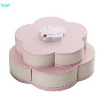 

Flower Shape Storage Box Amazing Bloom Rotating Snack Box Candy Box Dried Fruit Box Fruit Tray Sunflower Seeds Double Layer HTML
