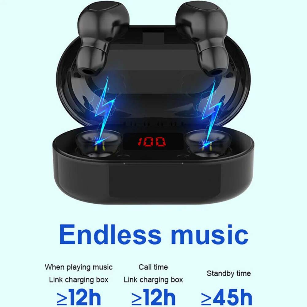 Bluetooth 5,0, шумоподавление, TWS, спортивные, беспроводные, наушники, музыка, светодиодный, мощный экран, для игр, IPX5, водонепроницаемый, для улицы, Hi-Fi, стерео