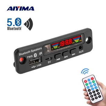 

AIYIMA TWS Bluetooth 5.0 MP3 Audio Decoder Board LED Spectrum Display APE Home Theater Lossless Decoding Support FM USB AUX EQ