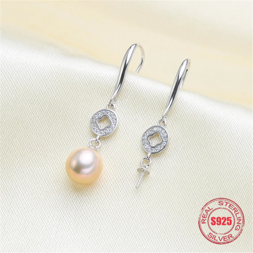 

Copper Style Stud Earrings Pearl Fittings DIY Handmade Craft S925 Sterling Silver Accessory Earrings Findings