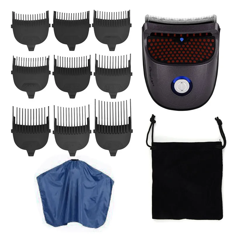 CkeyiN Rechargeable Self-Service Haircut Hair Trimmer Beard Shaver Cordless Hair Clippers Cutter for Men with 9 Combs Cloth