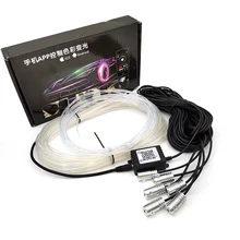 

6Pcs 6 in 1 RGB LED Car Interior Decor Neon Fiber Optical Strip Light Bluetooth App Control
