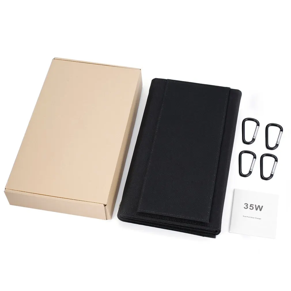 

35W Folding Foldable Portable Dual USB Ports Solar Panel Charger Ultra Thin High Efficiency for Smartphones Cameras MP3 MP4