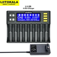 Liitokala Lii-PD4 Lii-500S Lii-S8 Lii-600 LCD 3.7V 18650 18350 18500 21700 14500 26650 AA NiMH caricabatterie