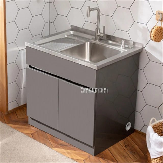 $US $262.80  G70/G80/G100 Bathroom Stainless Steel Cabinet Basin Combination Cabinet With Washboard Small Family