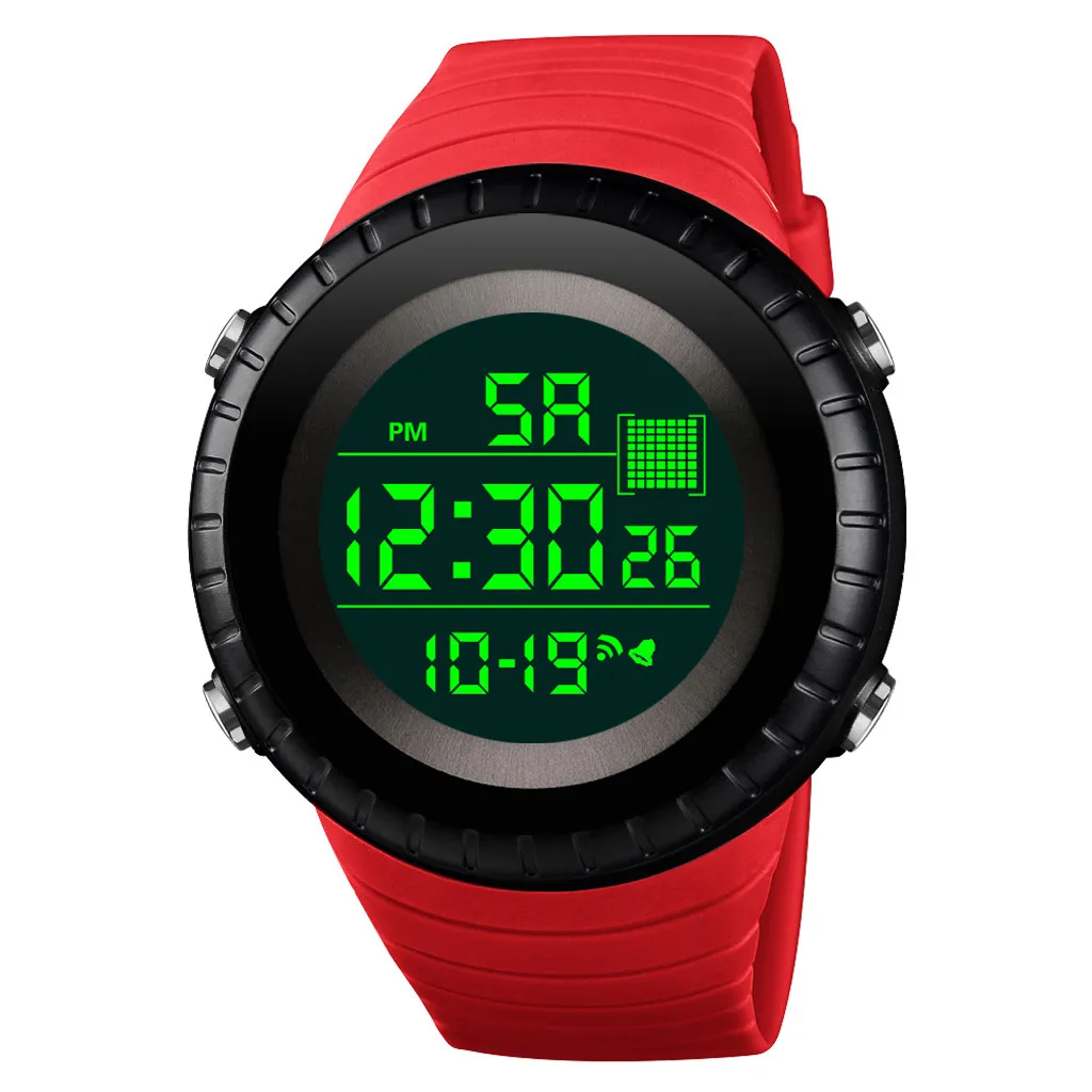 Reloj Депортиво Хомбре часы Для мужчин Роскошные Для мужчин s Для женщин цифровой светодиодный часы Дата Спорт на открытом воздухе электронные водонепроницаемые часы - Цвет: Красный