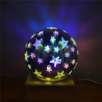 

Novelty 3D Star Fireworks Effect Night light LED Lamp Home Decoration Lighting Glass Ball Starry Sky Star Light USB Table Lamp