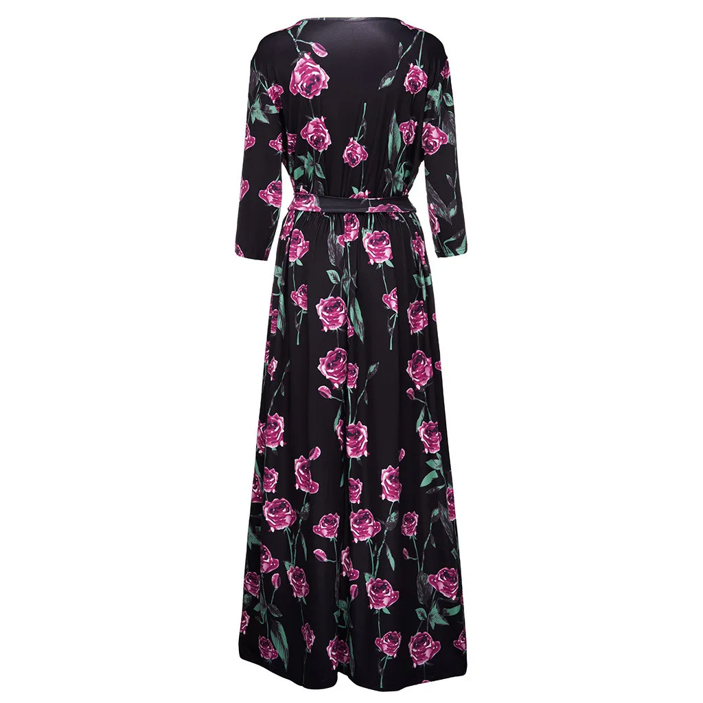 Женское платье, vestidos de verano vestido vadim ropa mujer, платья vestidos verano, Повседневное платье с принтом, рукав три четверти, XL-5XL, Z4