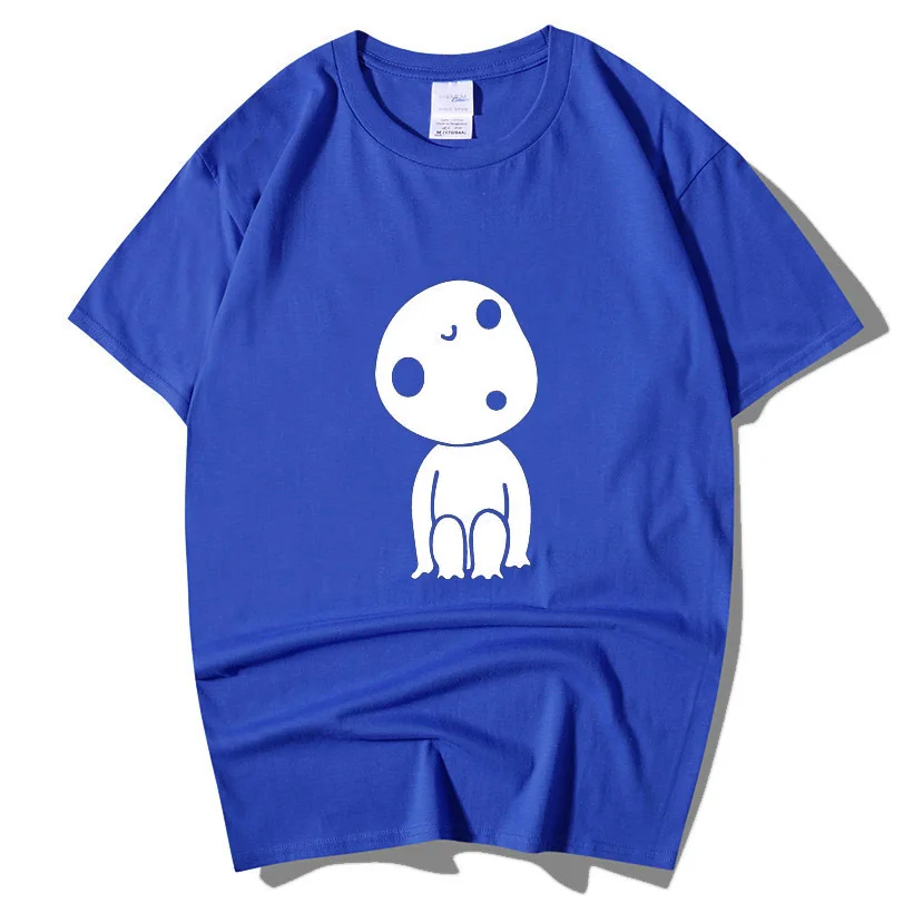 Blue Футболка Totoro Kodama Inspired с надписью «Мой сосед Тоторо студия Ghibli Hayao Аниме Миядзаки», японская футболка - Color: Blue