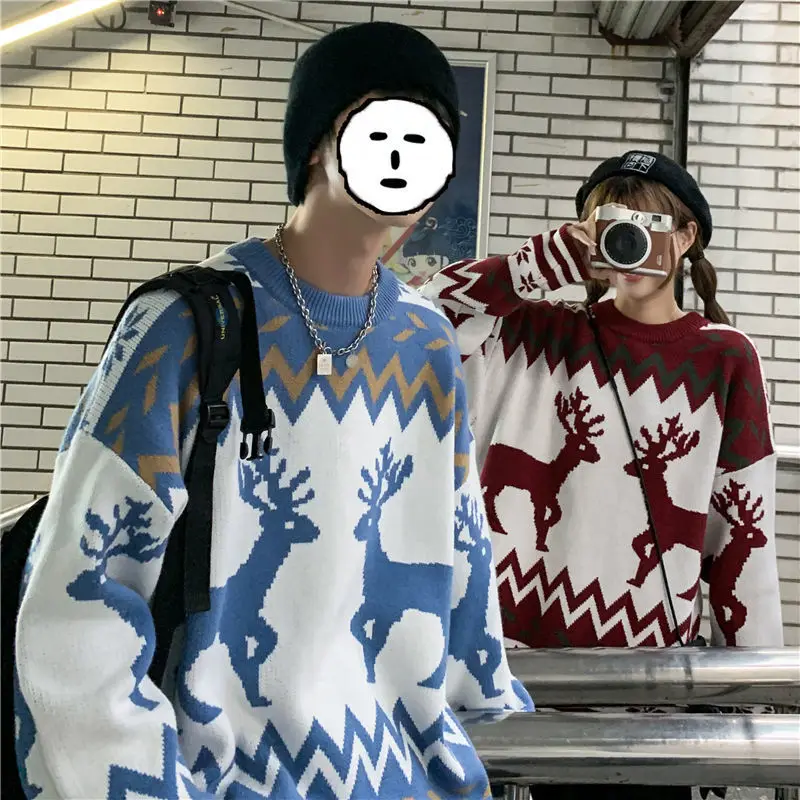 

Christmas Clothing Pullovers Womens Knitted Warm Winter Sweater Women O-Neck Regular Harajuku All-match Korean Style Daily Chic