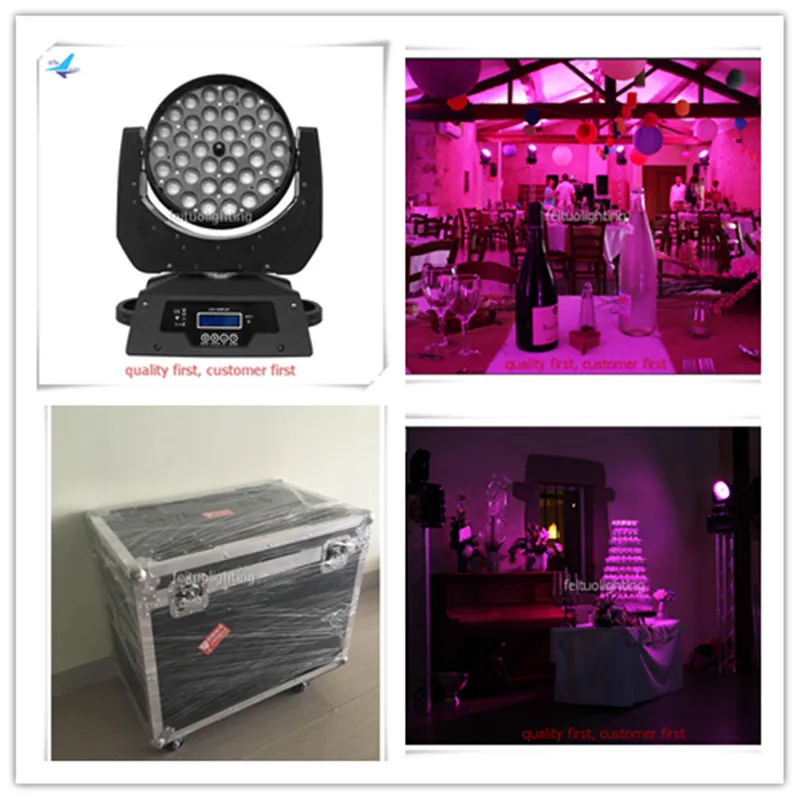 

E-4 lights in case 36*10W LED Zoom Led Wash Moving Head Light RGBA 4IN1 Quad Stage Zoom Light