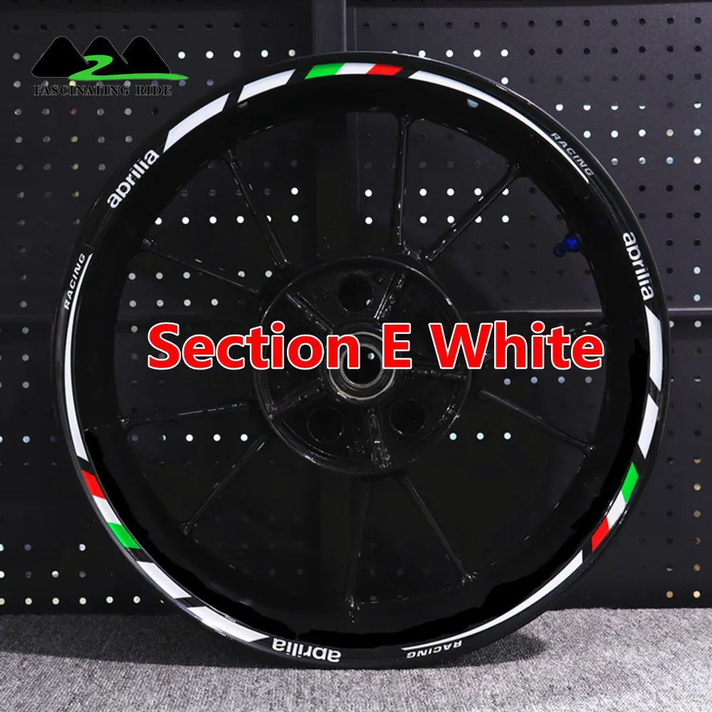 Для Aprilia Racing Aprilia Factory RS4 RS125/150 RSV4 GPR150 наклейка на колеса мотоцикла Светоотражающая обод подходит для велосипеда - Цвет: E