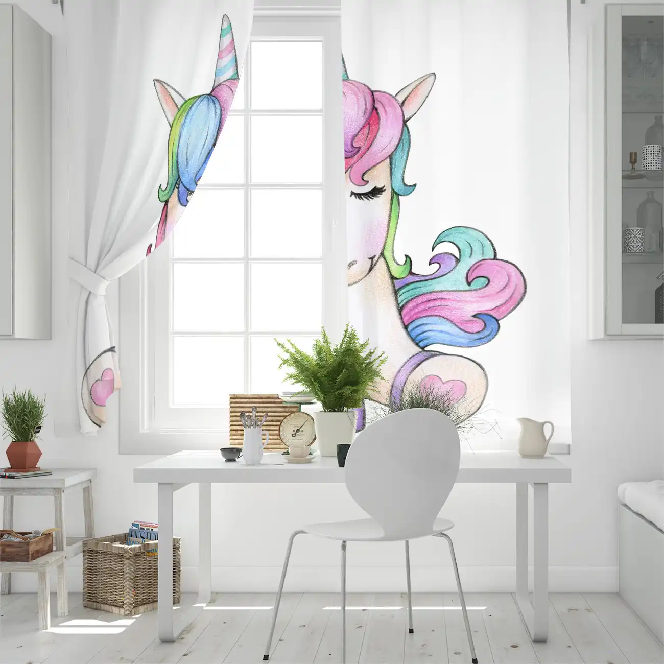 de dibujos animados unicornio lindo ventana cortinas para sala de estar articulos de decoracion de la habitacion