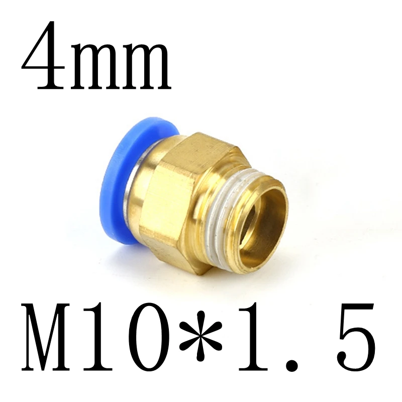 PC4-M10x1.5 4 мм 6 мм трубка для M5 M6 M8 M10 M12 M14 с наружной резьбой прямой одно касание Воздушный Пневматический толкатель в штуцер трубы быстрый разъем - Цвет: PC4-M10x1.5