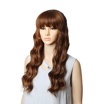 

Amir Long Wave Blonde Wigs with Bangs Heat Resistant Synthetic Hair for Women African American Fake wig Cosplay
