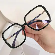 Женские очки, оправа, большие квадратные очки для работы за компьютером, оправа, винтажные очки для чтения, прозрачные линзы, Прозрачная Оптическая оправа для очков