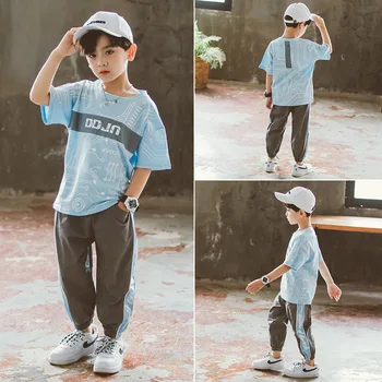 

BOY'S Summer Wear Set 2020 New Style Western Style Boy Handsome Fashion-Big Boy Summer Children Summer Two-Piece Set