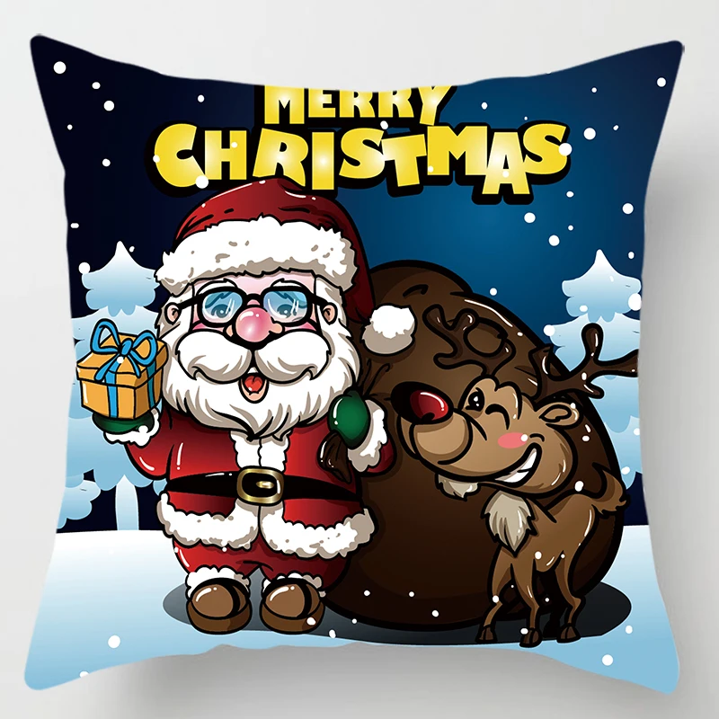 Модная Рождественская наволочка для подушки, двухсторонние наволочки для подушек с принтом, Квадратные наволочки для подушек, размер 45*45 см