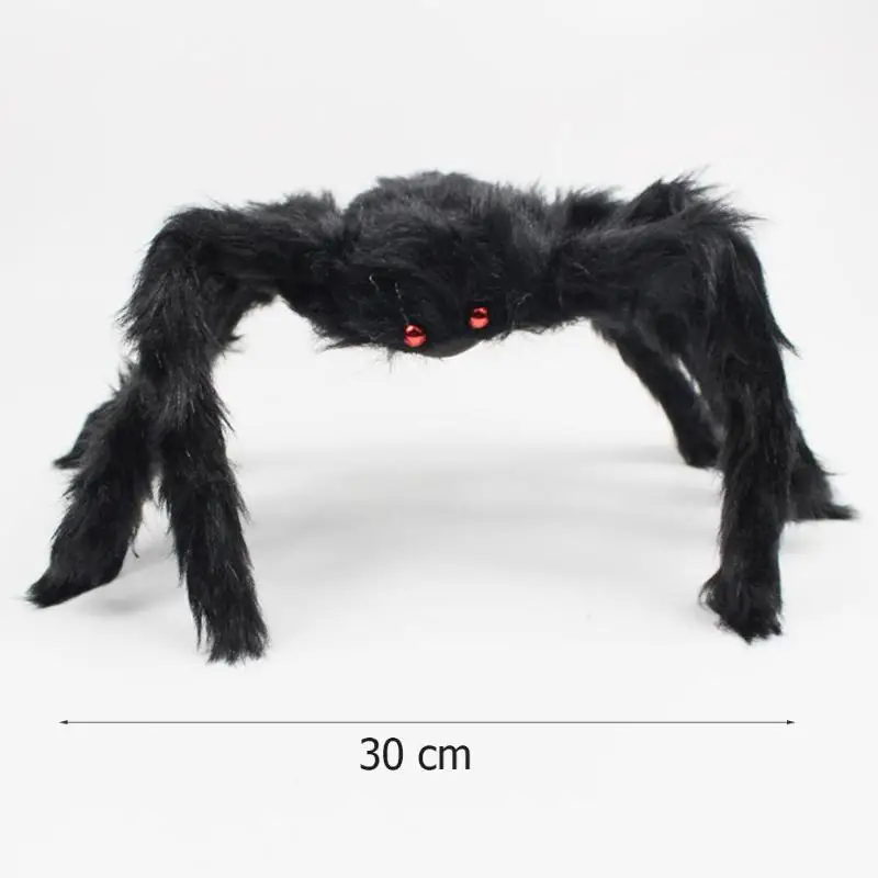 1 шт. 30-120 см черные Большие плюшевые пауки для Хэллоуина, детские игрушки, плюшевые черные разноцветные стильные вечерние украшения для Хэллоуина - Цвет: B 30CM