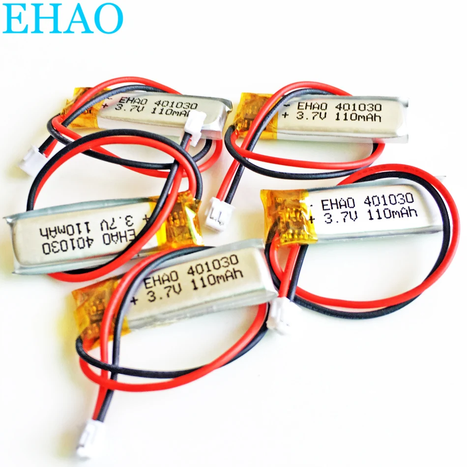 5 шт. 3 7 В 110 мАч JST ZH 1 мм 2pin литий-полимерная LiPo аккумуляторная батарея 401030 для Mp3 GPS
