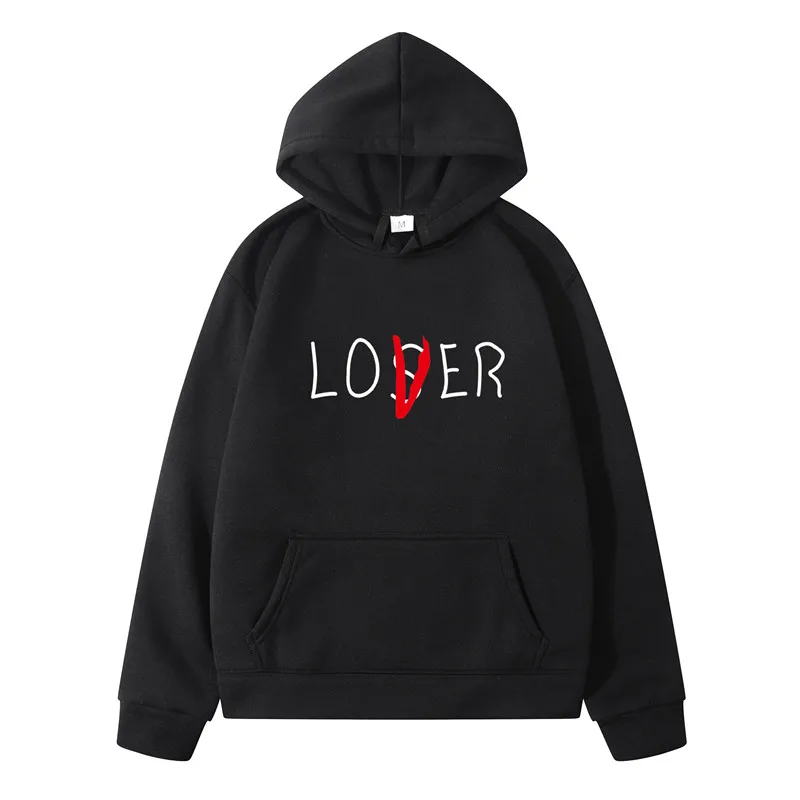Mejor precio Sudadera con capucha para hombre y mujer, con estampado de Lover Loser, ropa para parte superior masculina, de temporada otoño e invierno, Estilo Vintage Vogue Ulzzang, con forro polar elástico p3KZrN8xM