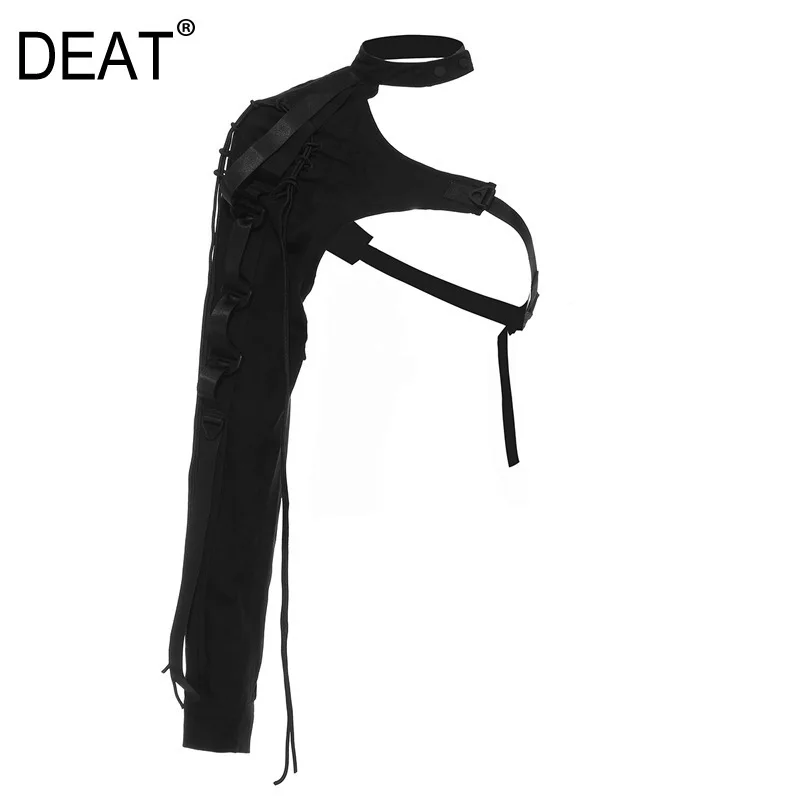 

DEAT 2020 new spring and summer clothes halter only one shoulder VEST with belts JX407