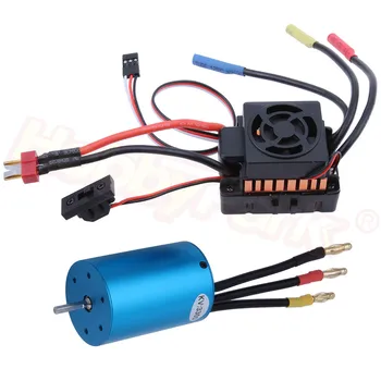 

540 Brushless Motor 3300KV and 60A Waterproof ESC Combo Set Support 2-3S Lipo Battery for 1/10 RC Car Truck Off Road Buggy Model
