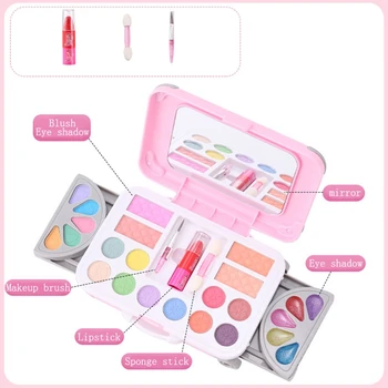

Girls Makeup Box Set Party Performances Dressing Makeup Set Princess Traveling Cosmetic Toy Children Girl Simulation Sets