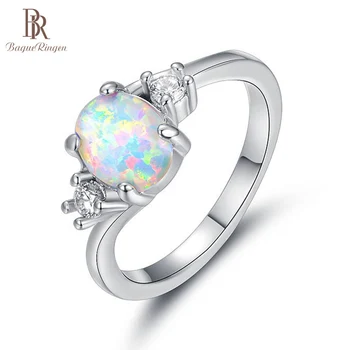 

Bague Ringen Sterling Silver 925 Ring for Women Oval Opal Classic design Fine Jewelry 8*6mm Gemstones Female Anniversary ring