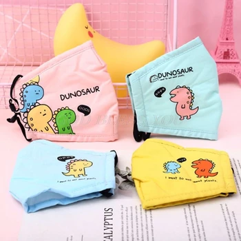 

Unisex Cartoon Dinosaur Dustproof PM2.5 Anti Pollution Face Mouth Mask with Breath Valve Washable Reusable Muffle Party Mask