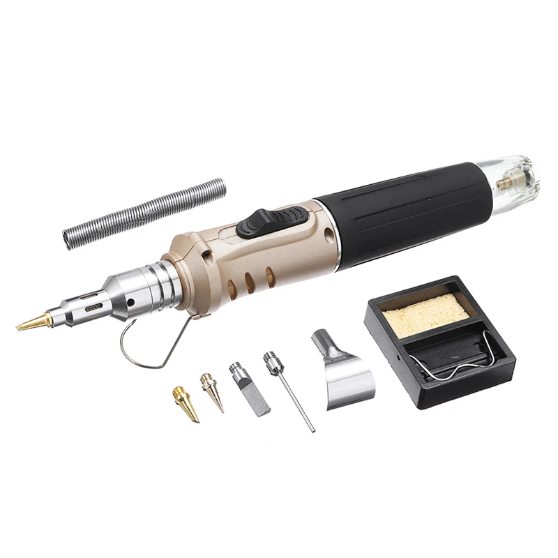 

10 in 1 Butane Gas Soldering Iron Kit Professional Auto Ignition Torch Tools Welding Pen Burner For Welding Equipment