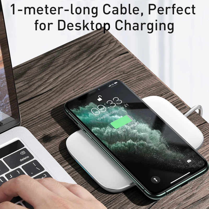 Baseus 15W Qi Wireless Charger Stand Qi Fast Charge Phone Stand Multifunctional Wireless Charging Pad For iPhone 11 Pro Samsung