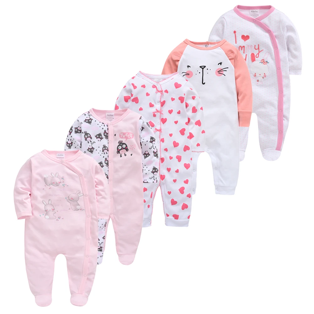 5 шт., детские пижамы, пижама для новорожденных девочек, Пижама для мальчика, bebe fille, хлопковые дышащие мягкие пижамы для новорожденных, ropa bebe, Pjiamas - Цвет: ZZPY12