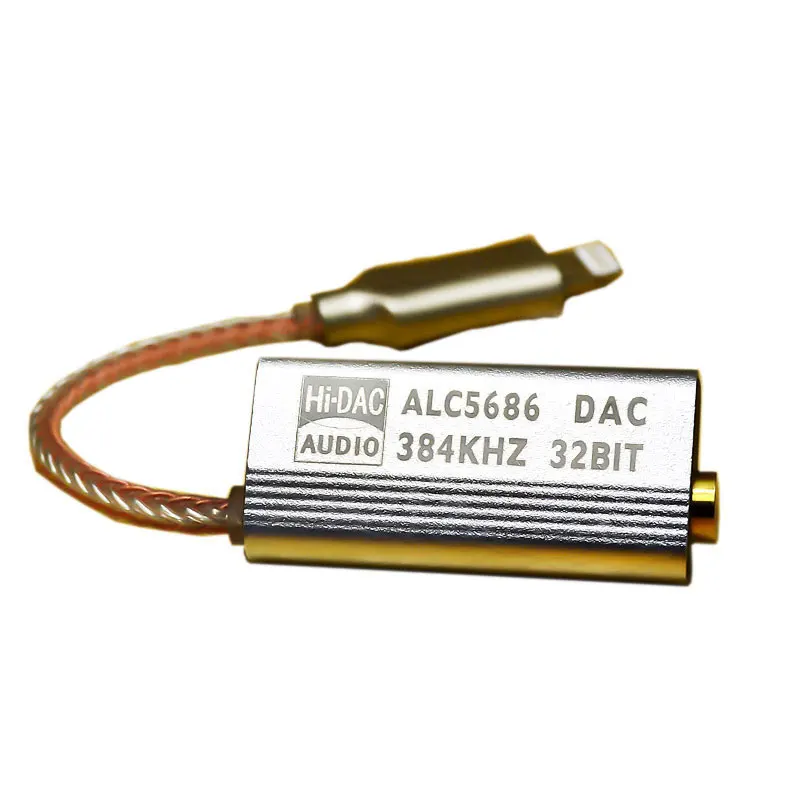 Headphone Amplifier Portable DAC Amplifier ALC5686 DAC Lightning to 3.5mm decoding HIFI Amplifier adapter earphone cable device Sound amplifie 32bits/384KHz For apple ios