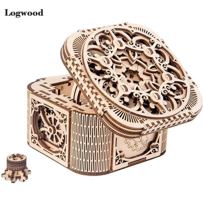 3D Toys DIY Model Game Teens Wooden Puzzle Children Decorative Mechanical Transmission Storage Jewelry Box Assembled