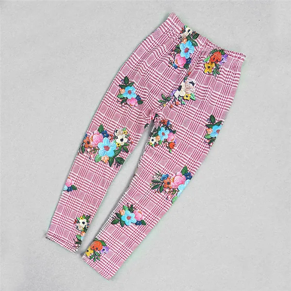 Разноцветные штаны для девочек, штаны с цветочным принтом, леггинсы, детские леггинсы принцессы, летняя облегающая детская одежда с принтом для девочек - Цвет: Multi flower