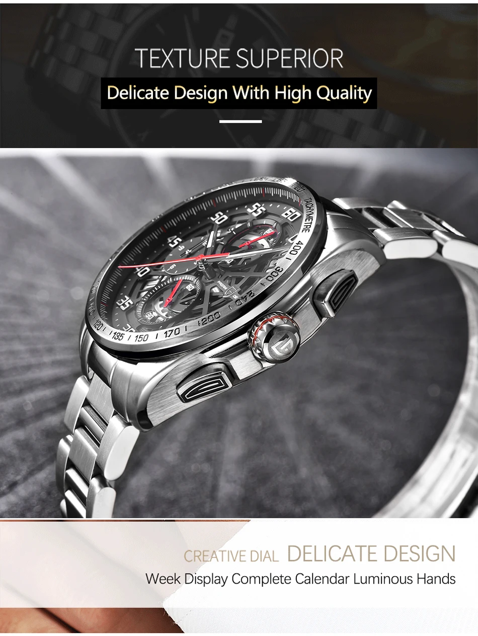PAGANI Дизайн Топ люксовый бренд спортивный хронограф мужские часы Reloj Hombre водонепроницаемые кварцевые часы Relogio Masculino