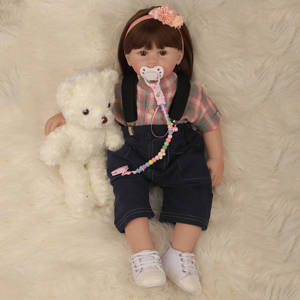 Реалистичные куклы Bebe Reborn, 24 дюйма, мягкая силиконовая ткань, Детская кукла, игрушка для ребенка, подарок на день рождения, детский лучший плеймат, счастливый навсегда
