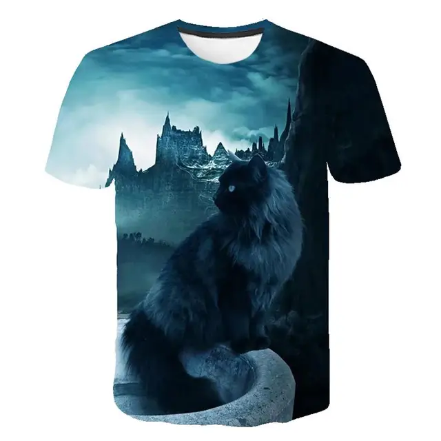 2021 Cool Fashion T Shirt For Men And Women Lovely Two Cats Print 3D T-Shirts Summer Short Sleeve T Shirts Male T Shirts XXS-6XL NT-9615