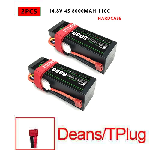 DXF Lipo батарея 4S 8000mah 8400mah 14,8 V 110C 220C Hardcase для 1/8 1/10 масштаб Электрический радиоуправляемый Багги Truggy гусеничный автомобиль - Цвет: 2PCS4S8000HARDDEAN