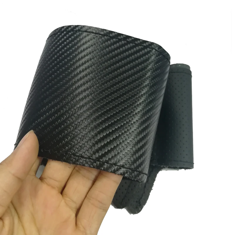 DIY ручной сшитый плетеный кожаный чехол из углеродного волокна для рулевого колеса аксессуары для Citroen C4 C4L 2011 2012 2013