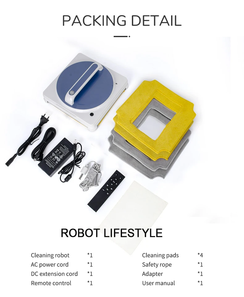 Пылесос с управлением через приложение, робот-пылесос для окон, высокое всасывание, анти-падение, лучший робот-пылесос для рамы/Безрамного окна